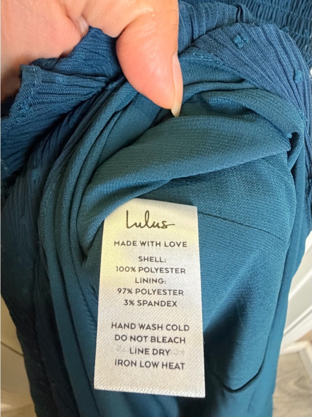 Lulu's Tier Sz M Dark Teal Puff Sleeves Tiered Midi Stretchy Waist Dress - Picture 7 of 12